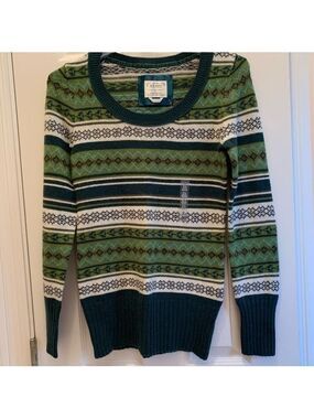 OLD NAVY Fair isle pattern striped round neck long sleeved sweater fall winter